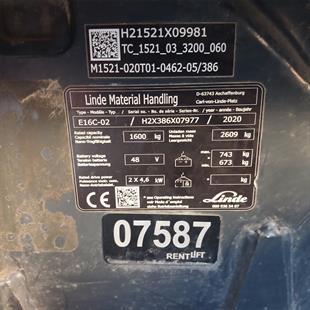 LINDE E16C-386-02 Elektrikli Forklift (F1.7587)