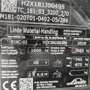 LINDE E16C-386-02 Elektrikli Forklift (F1.6380) [OPS]