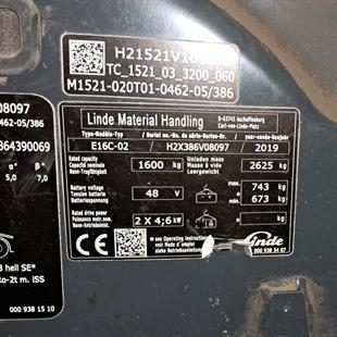 LINDE E16C-386-02 Elektrikli Forklift (F1.6967)