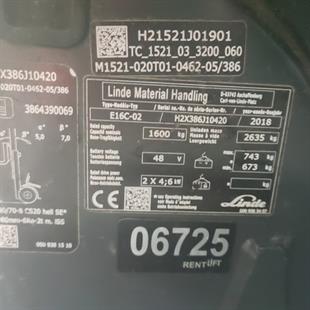 LINDE E16C-386 Elektrikli Forklift (F1.6725) [OPS]