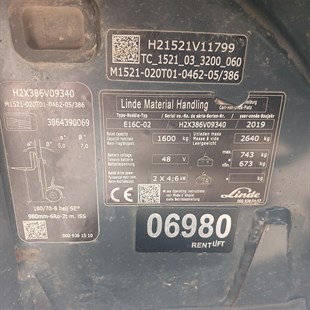 LINDE E16C-386 Elektrikli Forklift (F1.6980) [OPS]