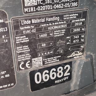 LINDE E16C-386 Elektrikli Forklift (F1.6682)