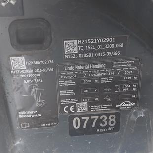 LINDE E20PL-386-02 Elektrikli Forklift (F1.7738)