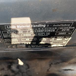 LINDE E20PL-386-02 Elektrikli Forklift (F1.4551)