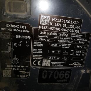 LINDE E20PL-386-02 Elektrikli Forklift (F1.7066)