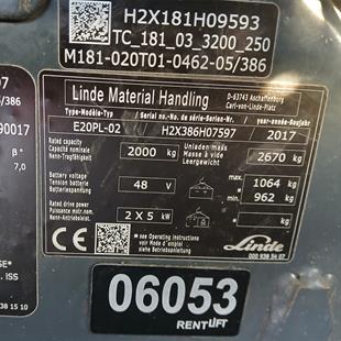 LINDE E20PL-386 Elektrikli Forklift (F1.6053)