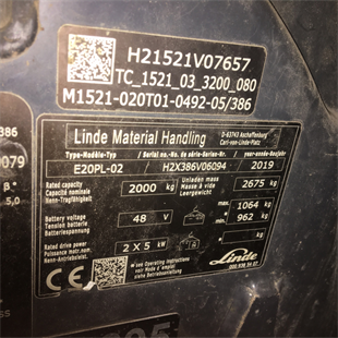 LINDE E20PL-386 Elektrikli Forklift (F1.6895)