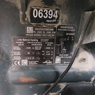 LINDE E25-387 Elektrikli Forklift (F1.6394) [OPS]