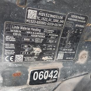 LINDE E30-387 Elektrikli Forklift (F1.6042)