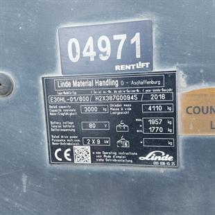 LINDE E30/600HL-387 Elektrikli Forklift (F1.4971)
