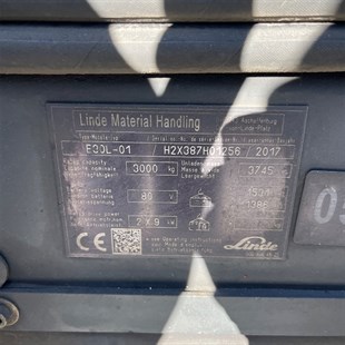 LINDE E30L-387 Elektrikli Forklift (F1.5898)