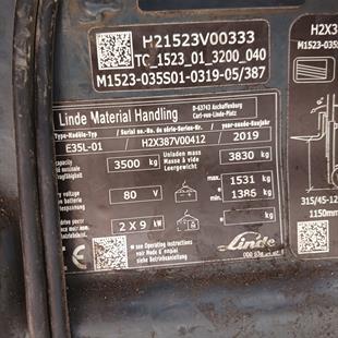 LINDE E35L-387 Elektrikli Forklift (F1.6742)
