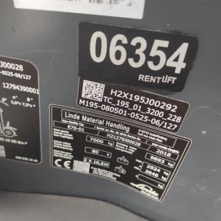 LINDE E70-1279 Elektrikli Forklift (F1.6354) [OPS]
