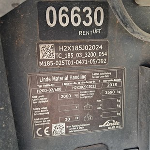 LINDE H20/600D-392 Dizel Forklift (F1.6630)
