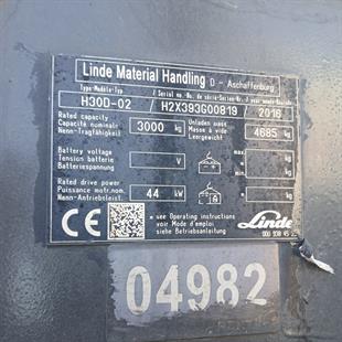 LINDE H30D-393 Dizel Forklift (F1.4982)