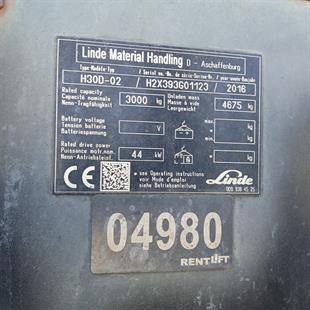 LINDE H30D-393 Dizel Forklift (F1.4980)