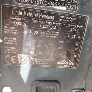 LINDE H30D-393 Dizel Forklift (F9.8686)