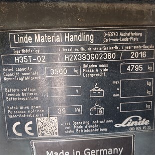 LINDE H35T-393 LPG Forklift (F1.5052)