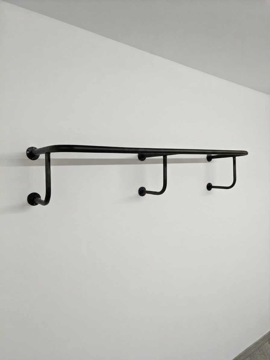 Destekli Yuvarlak Borudan U Askı 120 cm Siyah