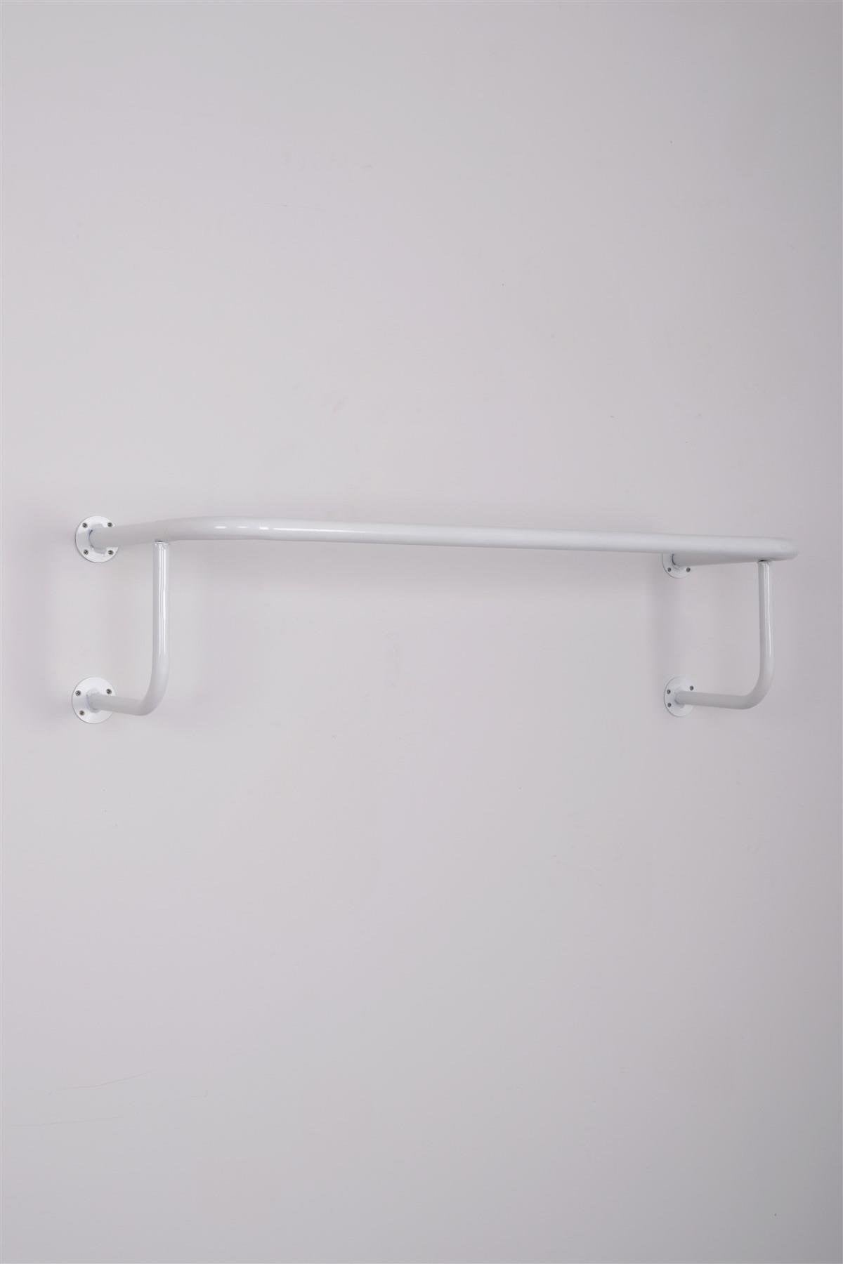 Destekli Yuvarlak Borudan U Askı 90 cm Beyaz