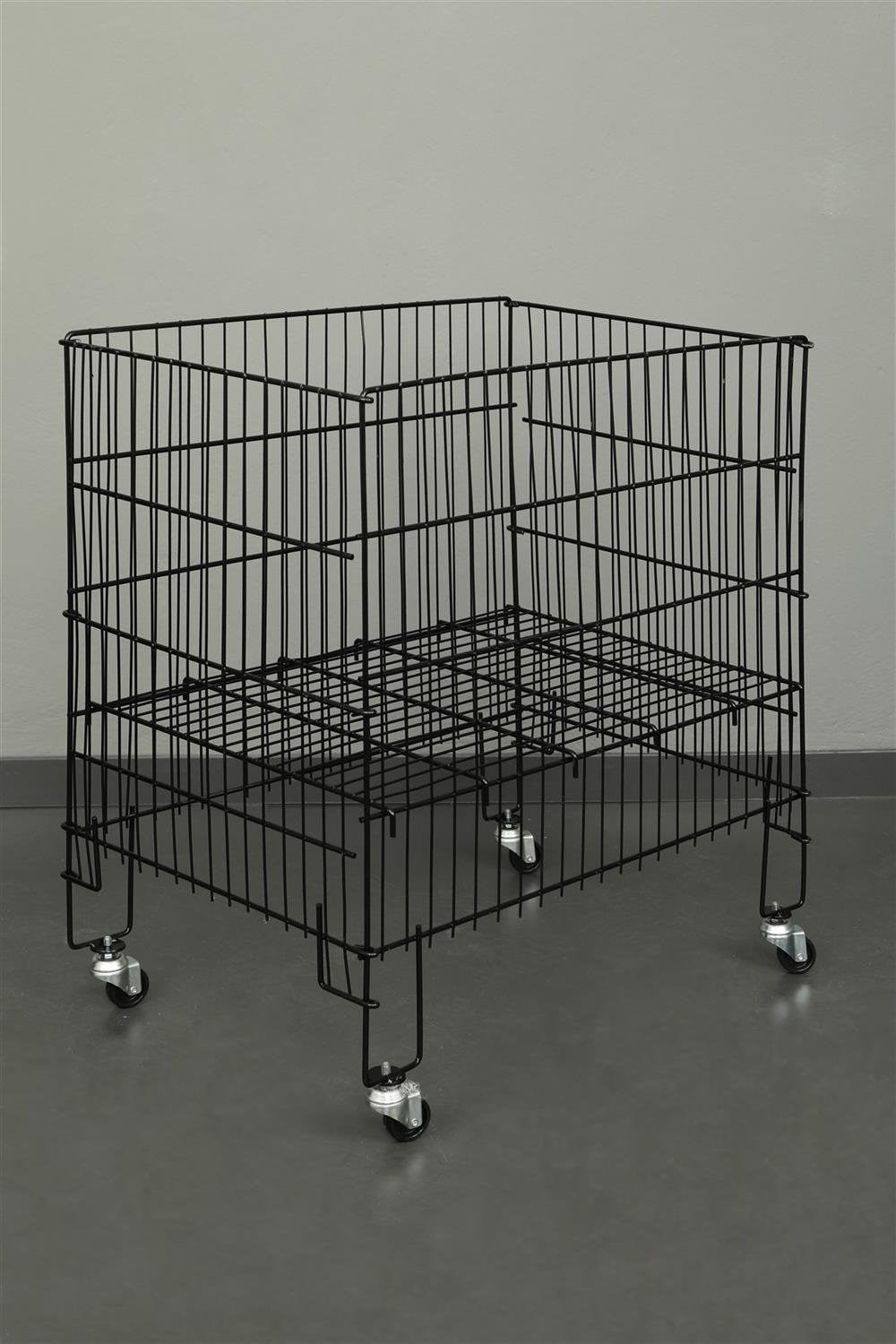 53*80 Katlanır Tekerlekli Siyah Sepet Ekonomik