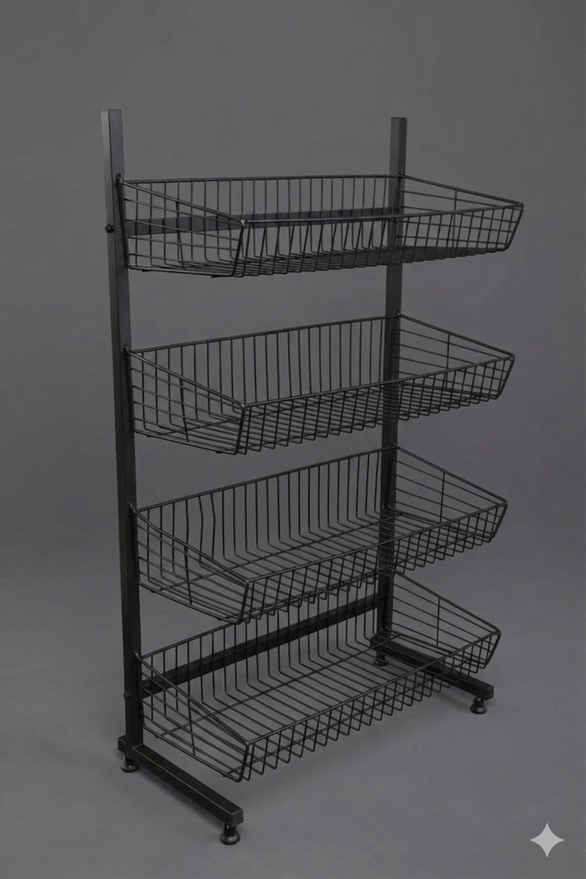 70 Cm Tek Taraflı Siyah Boyalı Sepet