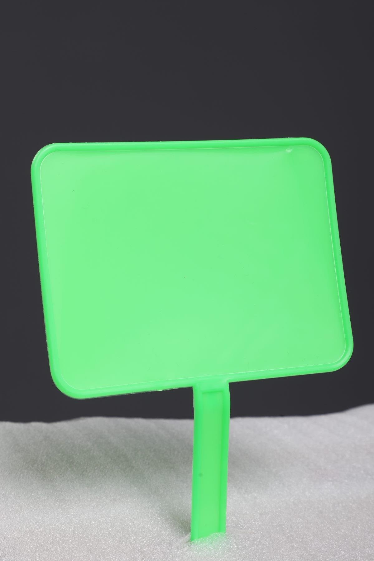 Plastik Ayaklı Saplamalı Yeşil Büyük Etiketlik 16*12