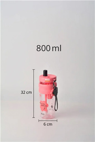 H2O Detoks Hazneli Pipetli Matara 800 ml – Pembe