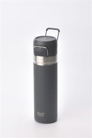 H2O Kulplu Çelik Termos Matara 750 ml – Gri 