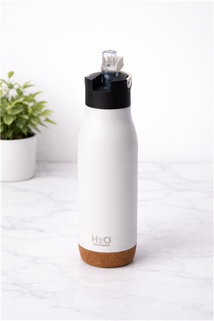H2O Açılır Kapaklı Çelik Termos Matara 540 ml – Gri 
