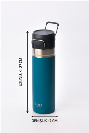 H2O Kulplu Çelik Termos Matara 750 ml – Mavi