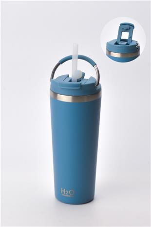 Termos Pipetli Kupa * Mavi 660 ML.