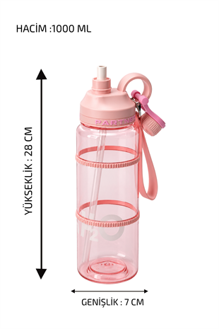 H2O Pipetli Kilitli Kapak Matara 1L 