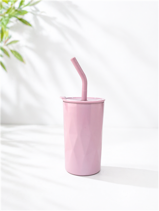 H2O Detoks Hazneli Çelik Pipetli Termos Kupa – Lila