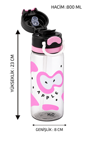 Polikarbon Matara - Çiçek Desenli * 800 ML