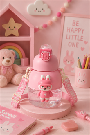 H2O Çocuk Figürlü Matara 650 ml- Pembe