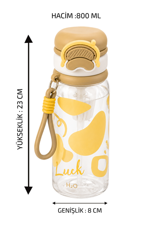 Polikarbon Matara - Çiçek Desenli * 800 ML