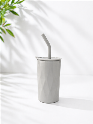 H2O Detoks Hazneli Çelik Pipetli Termos Kupa – Mint Yeşili