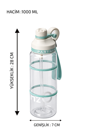 H2O Pipetli Kilitli Kapak Matara 1L 
