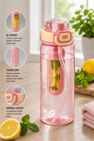 H2O İç Hazneli Tritan Matara 750 ml