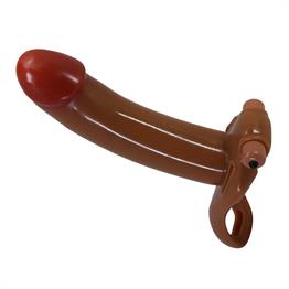 17,1 cm Titreşimli Belden Bağlamalı İçi Boş 4,5 cm Dolgulu Strapon Penis - Bradden