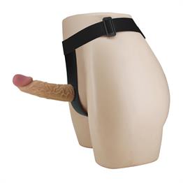 17,5 cm Belden Bağlamalı İçi Boş 7 cm Dolgulu Strapon Penis - Houston