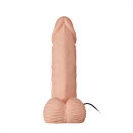 19,4 cm Belden Bağlamalı İçi Dolu Titreşimli Strapon Penis