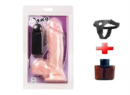 19,5 cm Belden Bağlamalı Titreşimli Vibratör Realistik Penis Dildo - Dong