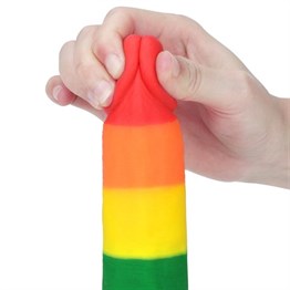 19,5 cm Belden Bağlamalı Renkli Realistik Vantuzlu Dildo Penis
