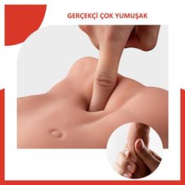 2 İşlevli Gerçekçi Ölçülerde Realistik İleri Geri Hareketli 18 cm Penisli Anal Girişli Erkek Vücut - Bartlett