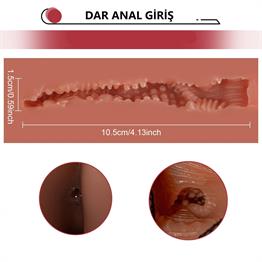 2 İşlevli Gerçekçi Ölçülerde Realistik İleri Geri Hareketli 17 cm Penisli Anal Girişli Erkek Vücut - Jason