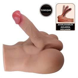 2 İşlevli Realistik 17,3 cm Penisli Anal Girişli Erkek Kalça - Rhyne