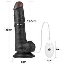 20 cm Belden Bağlamalı İçi Dolu Titreşimli Zenci Strapon Dildo