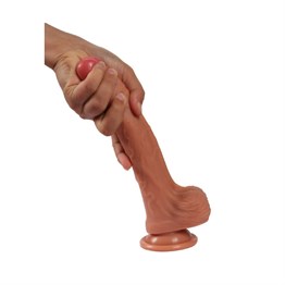 20 cm Belden Bağlamalı Yeni Nesil Çift Katmanlı Realistik Vantuzlu Dildo Penis